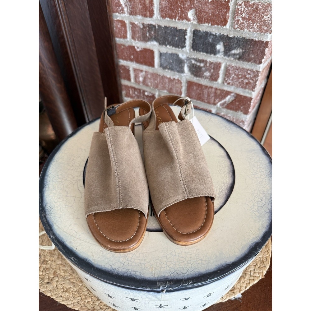 Mariella Tan Suede Adjustable Sling Back Casual Occasion Event Comfort Shoes S 6
